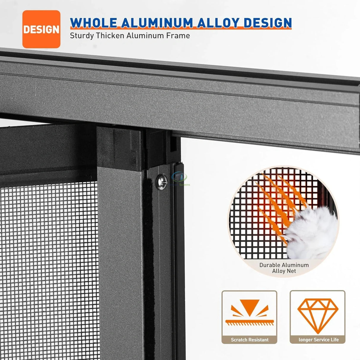 Aluminum Retractable Garage Screen Door – product view 4