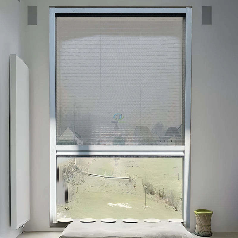 Pull-Down Pleated Insect Screen for Window