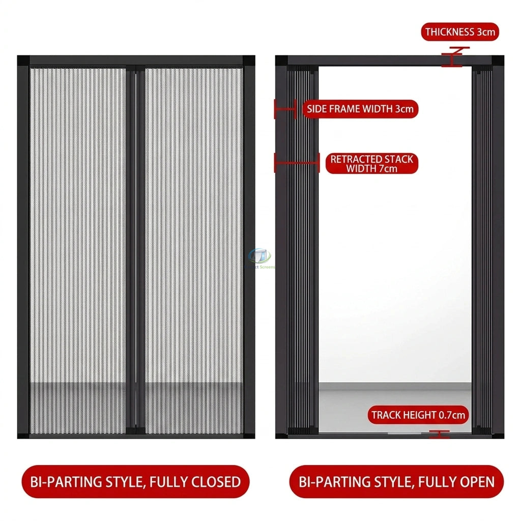 Pleated Insect Screen Double Door - Retract Screens Australia