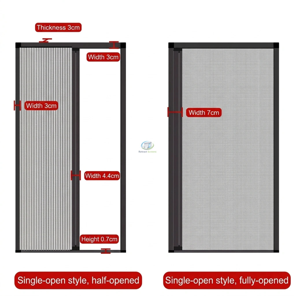 Pleated Insect Screen Single Door - Retract Screens Australia