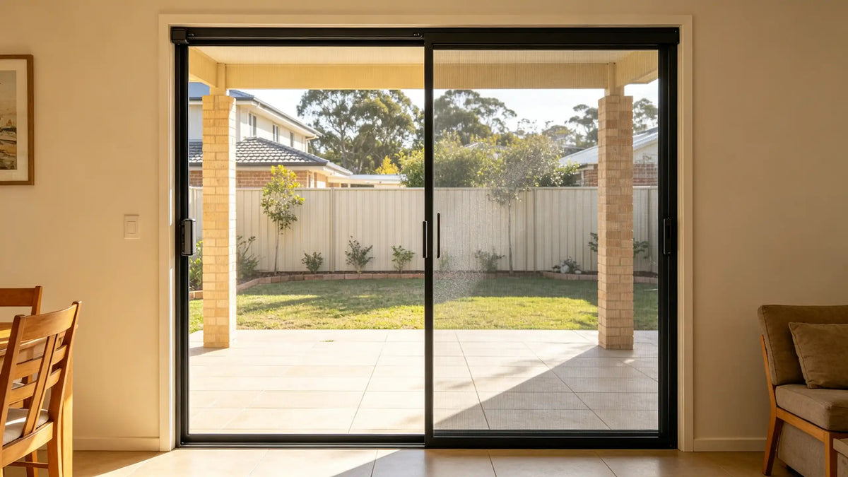 Fly screens installed for an alfresco area in an Australian home