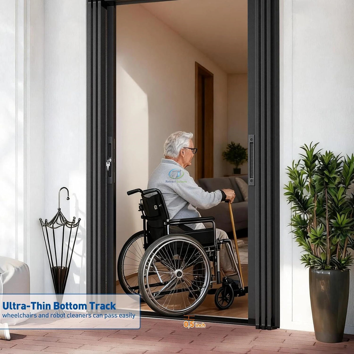 Folding Accordion Double Door Screen – product view 6