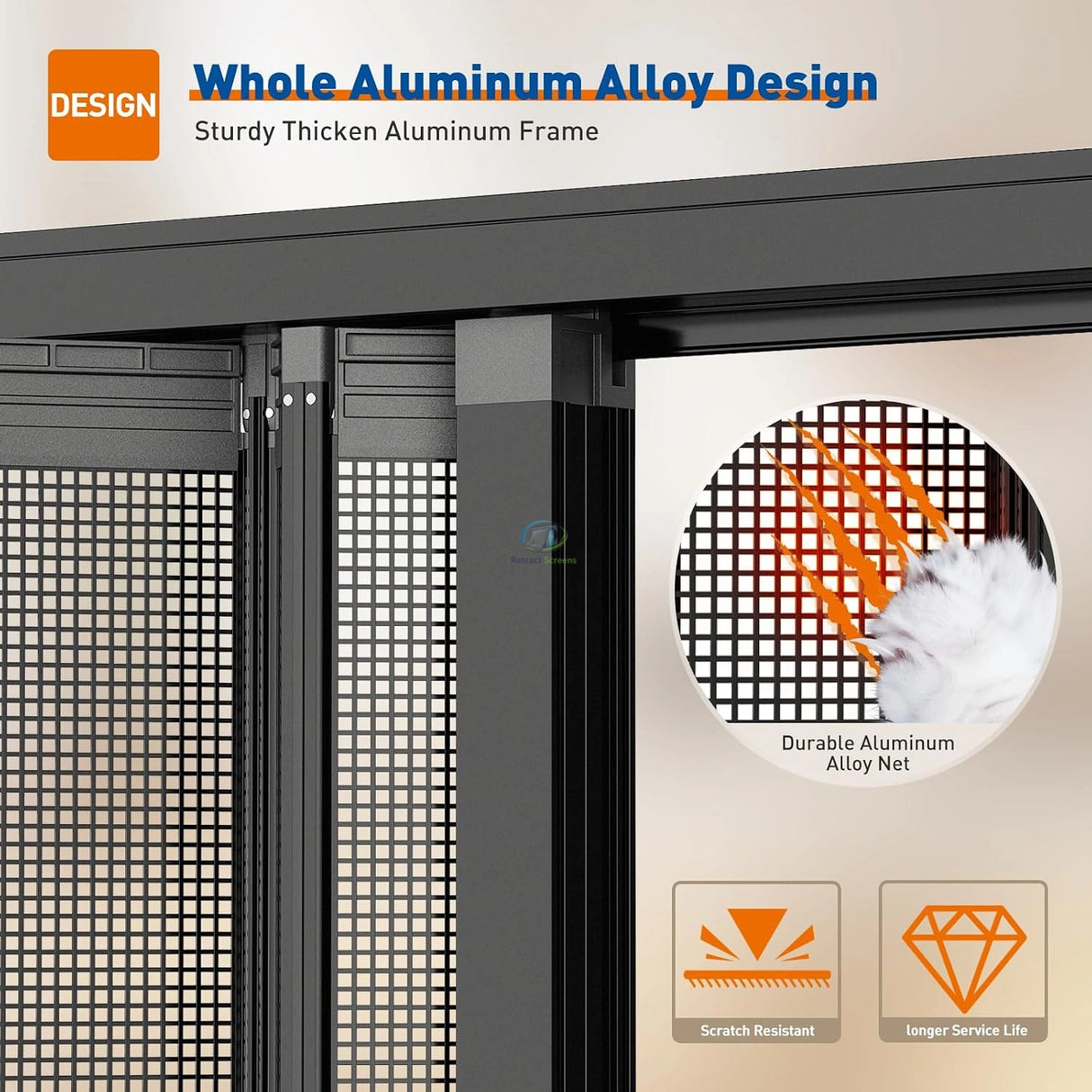 Folding Accordion Double Door Screen – product view 3