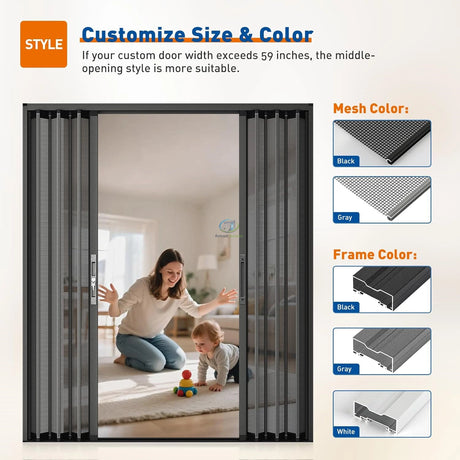 Folding Accordion Double Door Screen – product view 7
