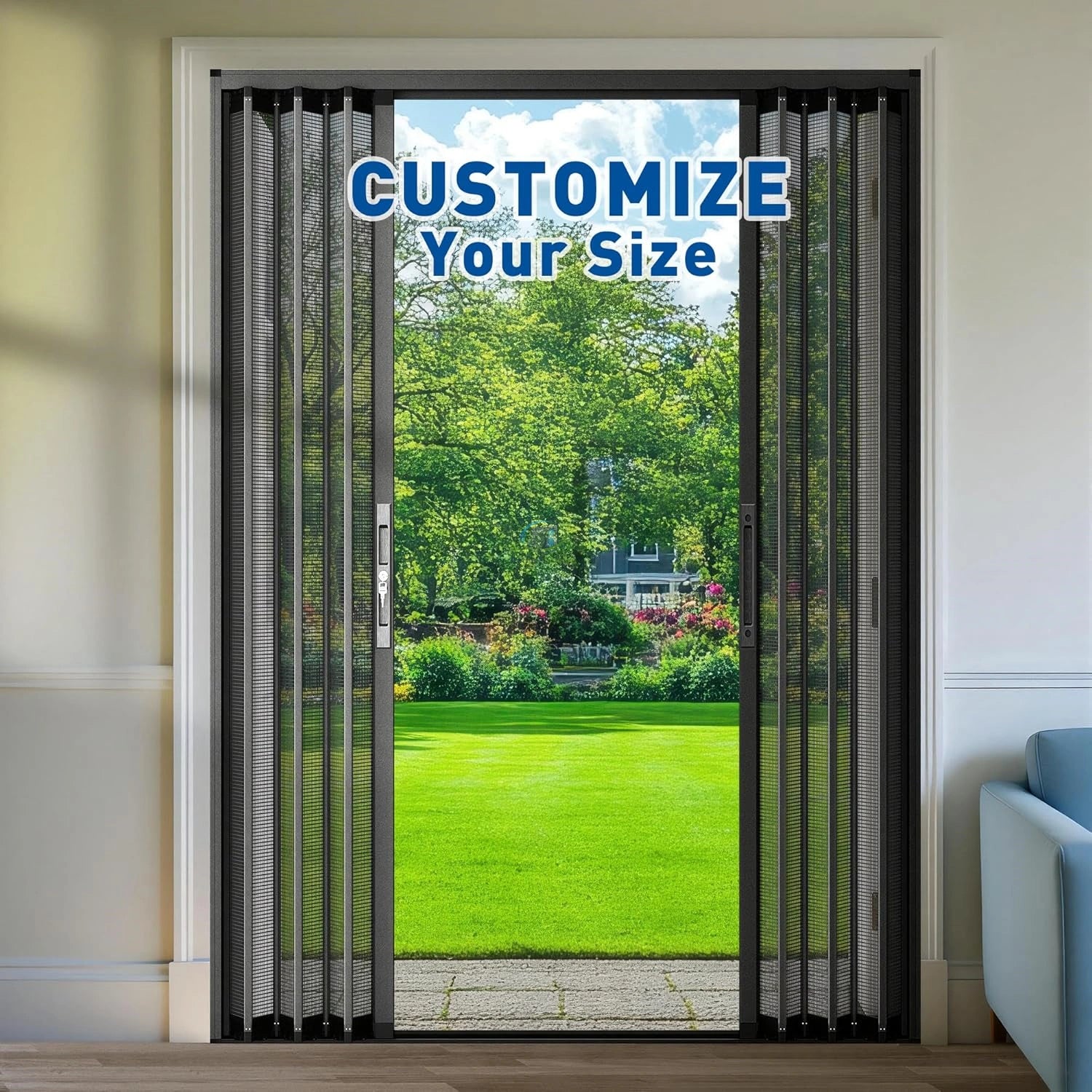 Folding Accordion Double Door Screen