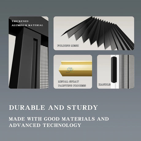 Pull-Down Pleated Insect Screen for Window – product view 2