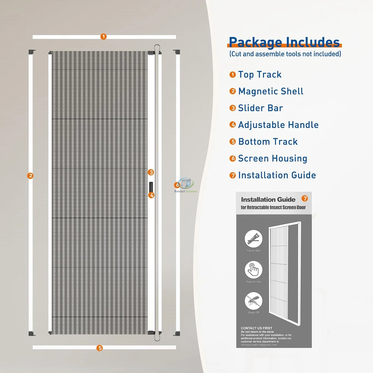 Pleated Insect Screen Single Door – product view 4