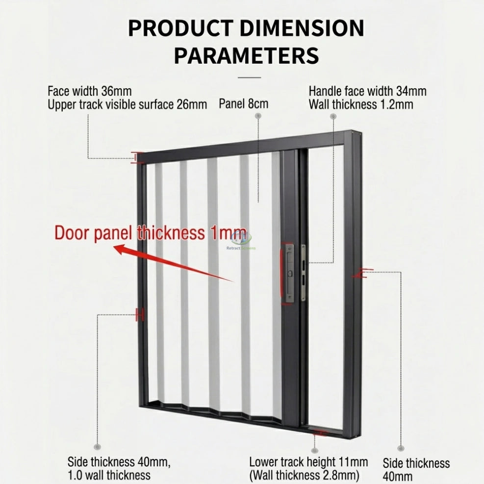 Folding Accordion Double Door Screen - Retract Screens Australia