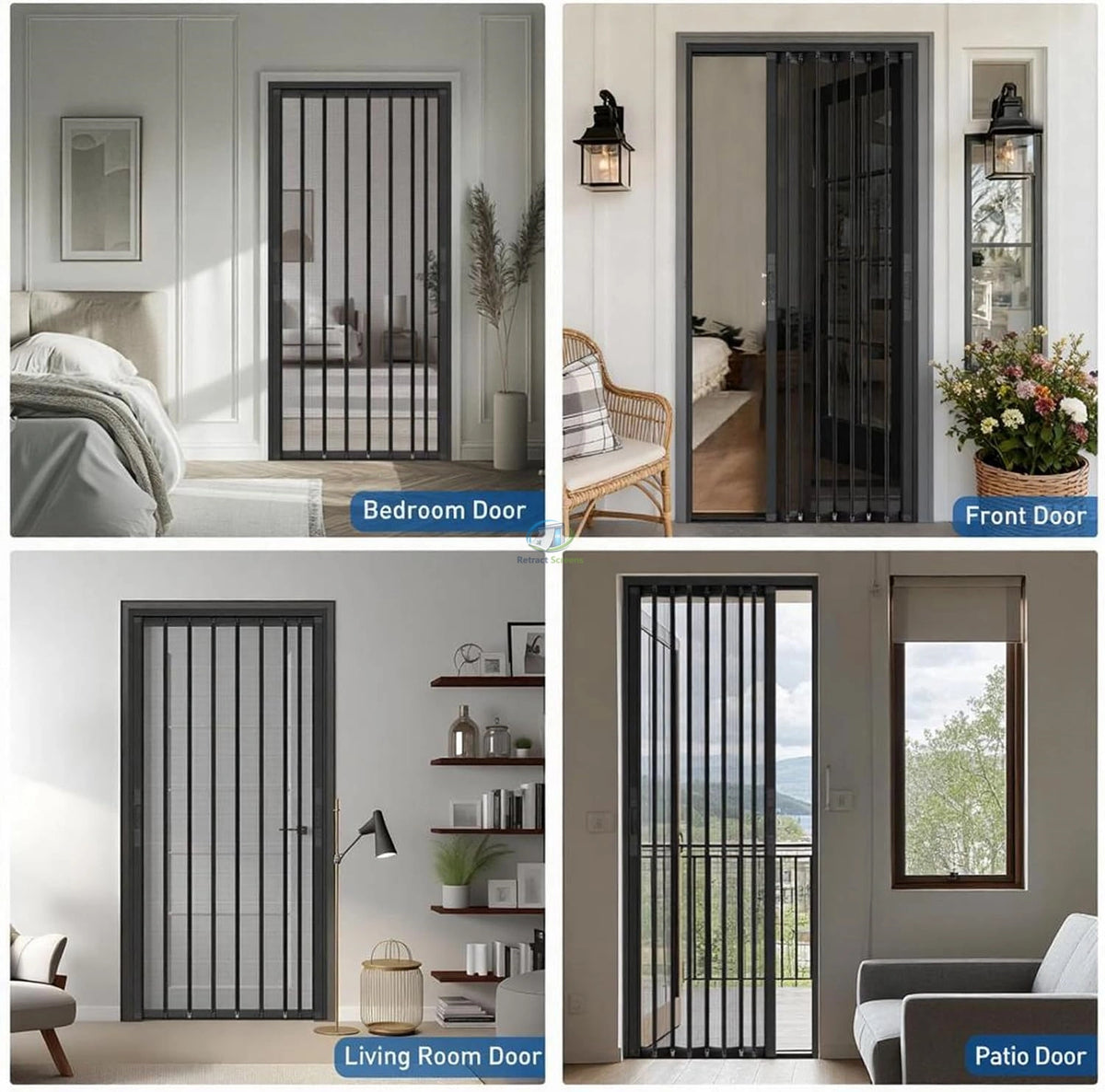 Folding Accordion Single Door Screen - Retract Screens Australia
