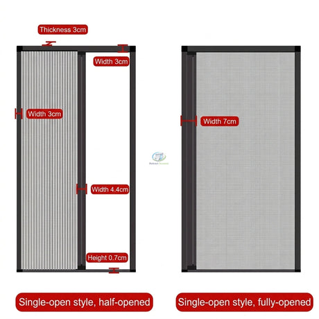 Pleated Insect Screen Single Door - Retract Screens Australia